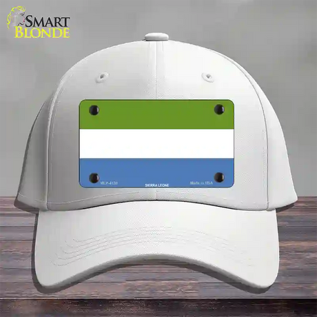 Sierra Leone Flag Novelty License Plate Hat Cotton / White