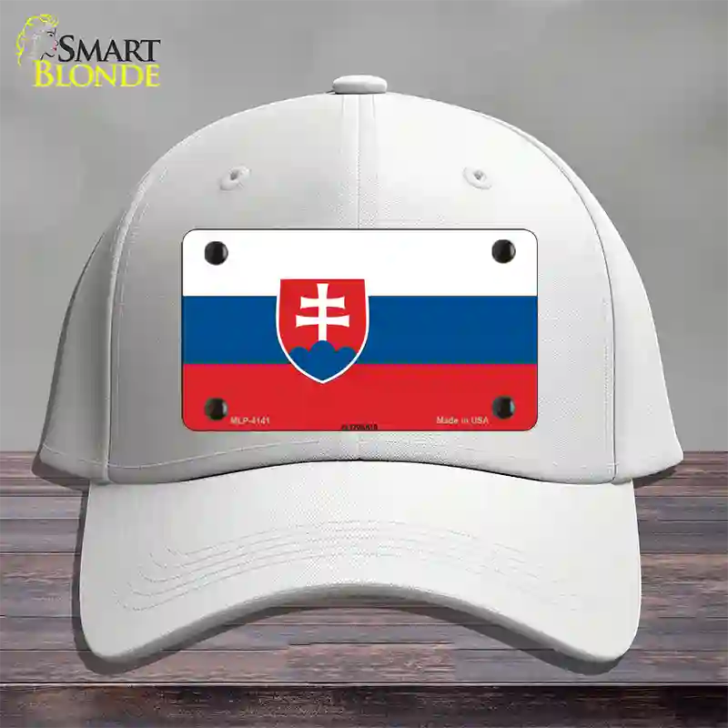 Slovakia Flag Novelty License Plate Hat Cotton / White