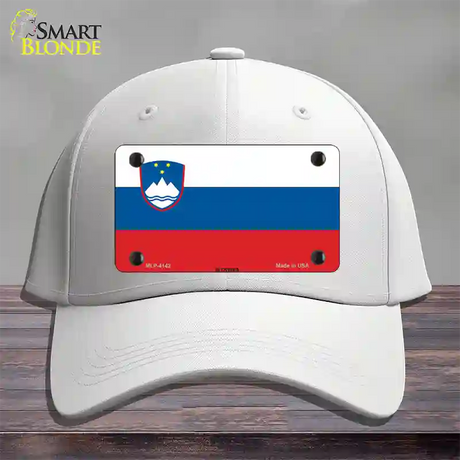 Slovenia Flag Novelty License Plate Hat Cotton / White