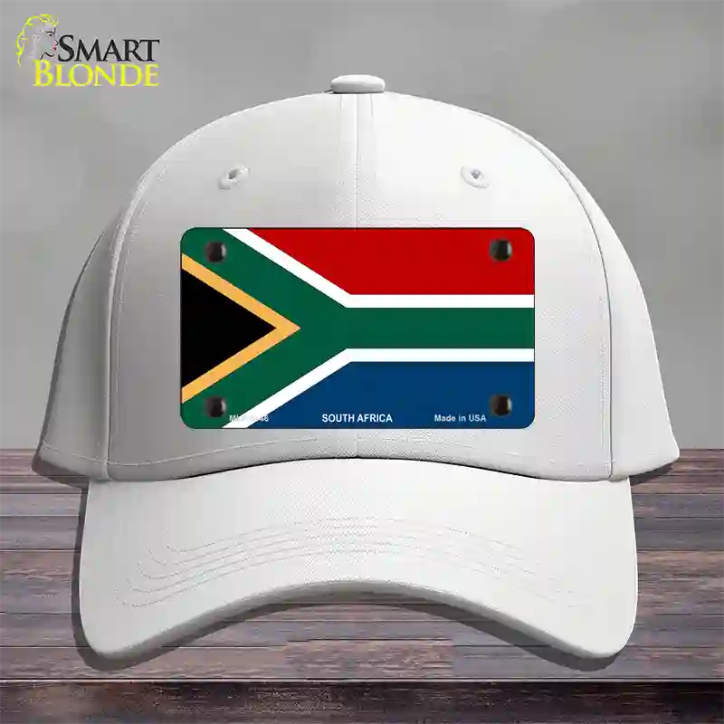 South Africa Flag Novelty License Plate Hat Cotton / White