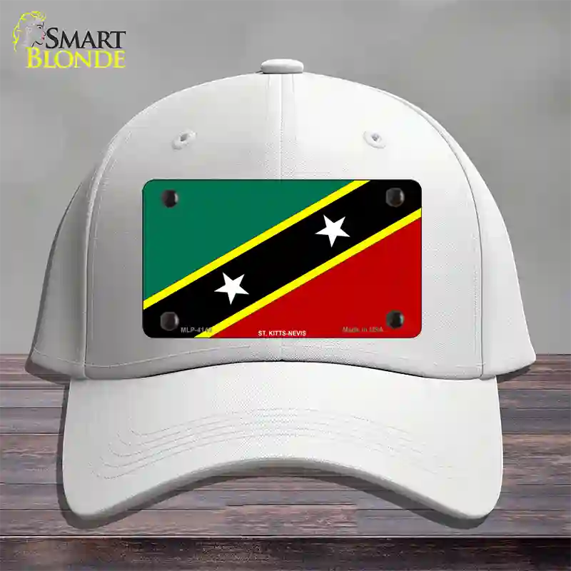 St Kitts-Nevis Flag Novelty License Plate Hat Cotton / White