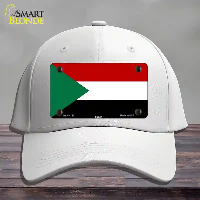 Sudan Flag Novelty License Plate Hat Cotton / White