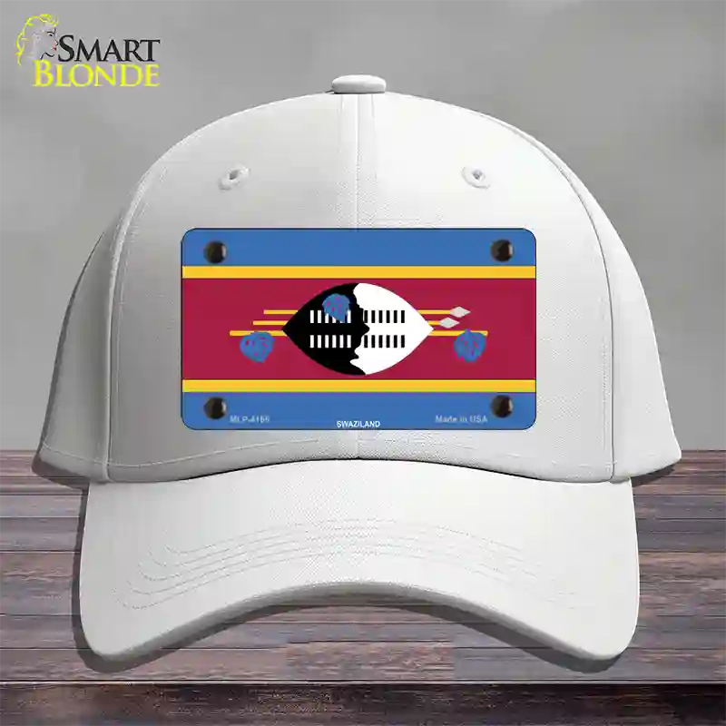 Swaziland Flag Novelty License Plate Hat Cotton / White