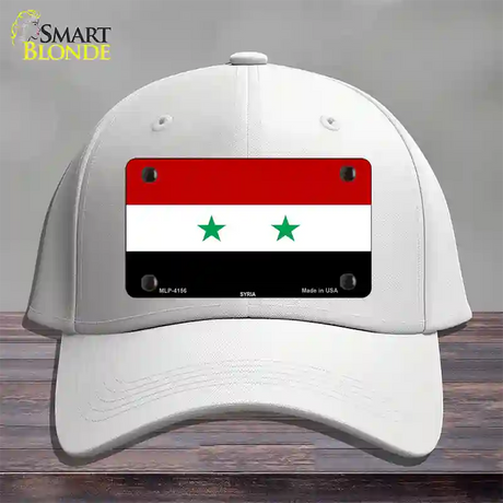 Syria Flag Novelty License Plate Hat Cotton / White