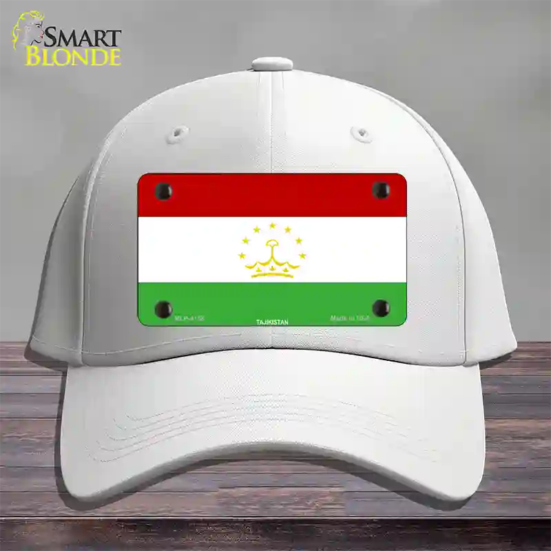 Tajikistan Flag Novelty License Plate Hat Cotton / White