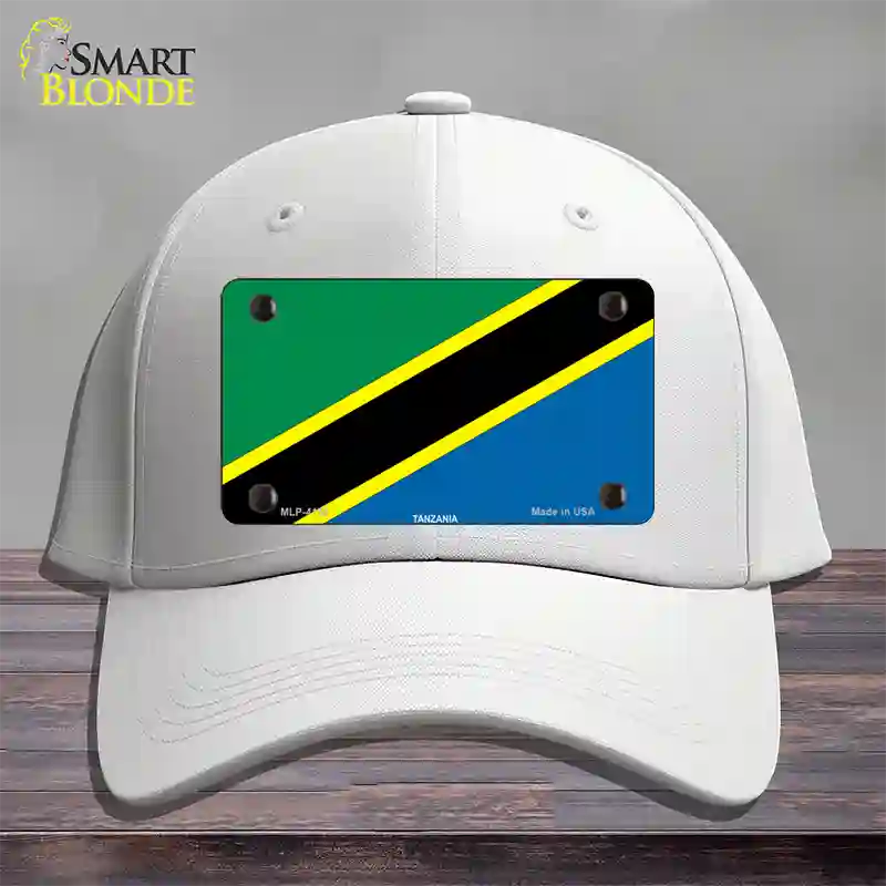 Tanzania Flag Novelty License Plate Hat Cotton / White