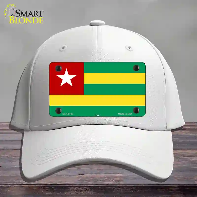 Togo Flag Novelty License Plate Hat Cotton / White