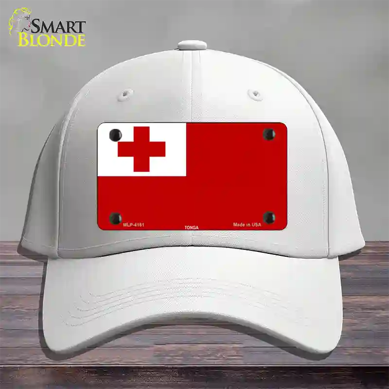 Tonga Flag Novelty License Plate Hat Cotton / White