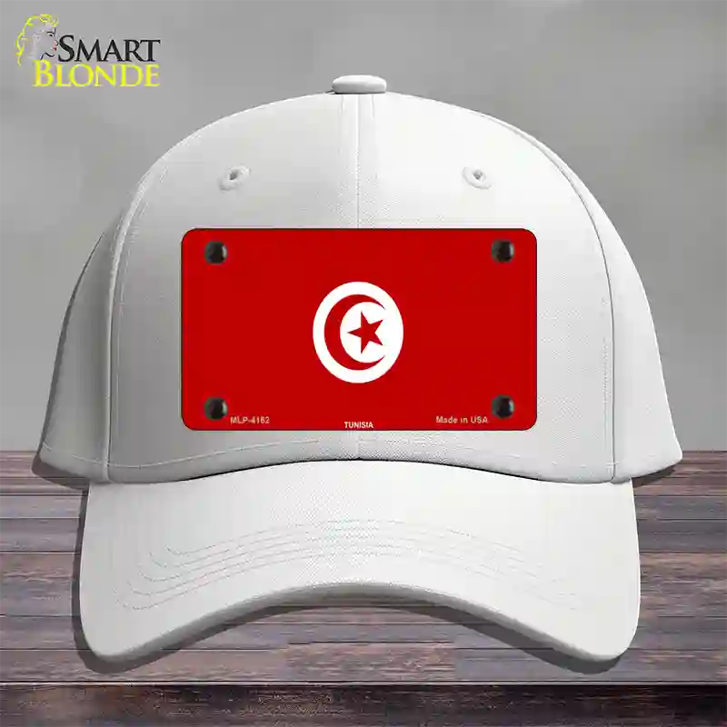 Tunisia Flag Novelty License Plate Hat Cotton / White