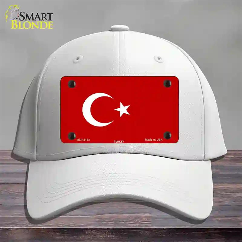 Turkey Flag Novelty License Plate Hat Cotton / White