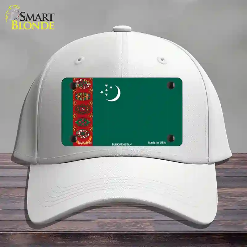 Turkmenistan Flag Novelty License Plate Hat Cotton / White