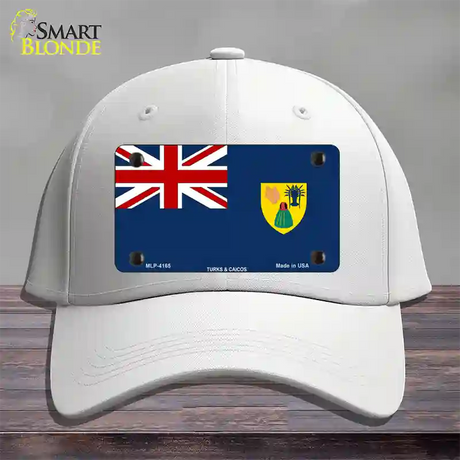 Turks And Caicos Flag Novelty License Plate Hat Cotton / White