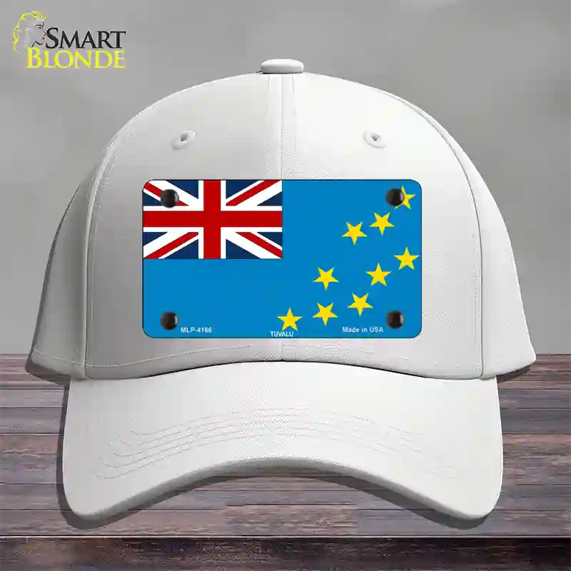 Tuvalu Flag Novelty License Plate Hat Cotton / White