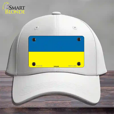 Ukraine Flag Novelty License Plate Hat Cotton / White