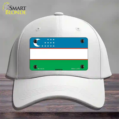 Uzbe Kistan Flag Novelty License Plate Hat Cotton / White