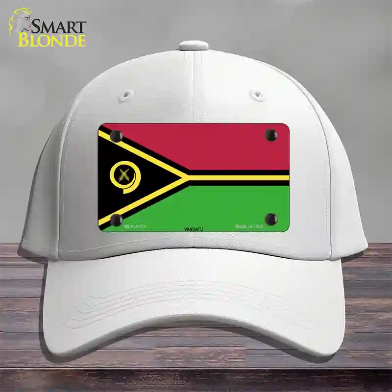 Vanuatu Flag Novelty License Plate Hat Cotton / White