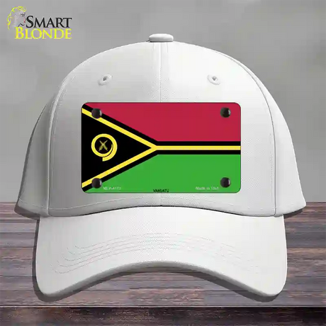 Vanuatu Flag Novelty License Plate Hat Cotton / White