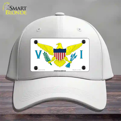 Virgin Islands US Flag Novelty License Plate Hat Cotton / White