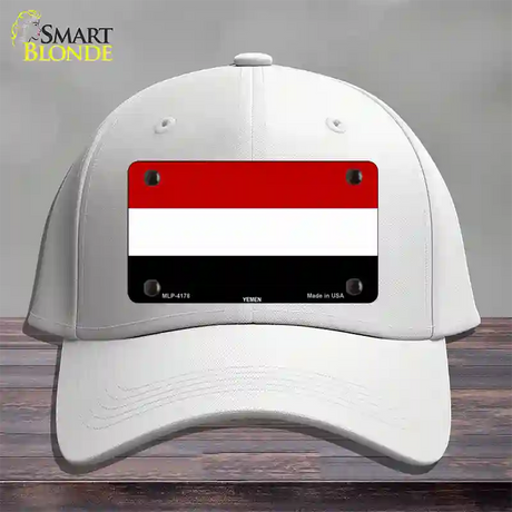 Yemen Flag Novelty License Plate Hat Cotton / White