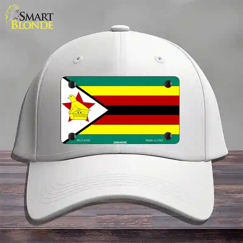 Zimbabwe Flag Novelty License Plate Hat Cotton / White