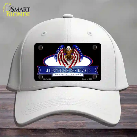 America Justice Served Novelty License Plate Hat Cotton / White