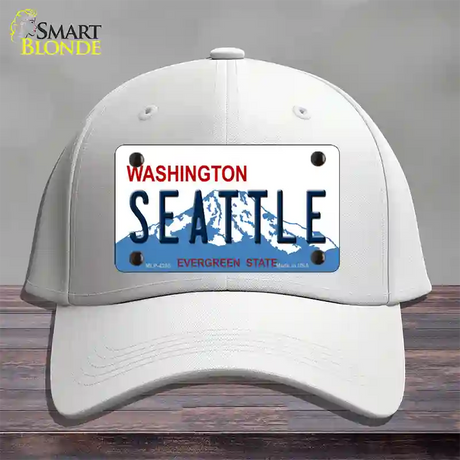 Seattle Washington Novelty License Plate Hat Cotton / White