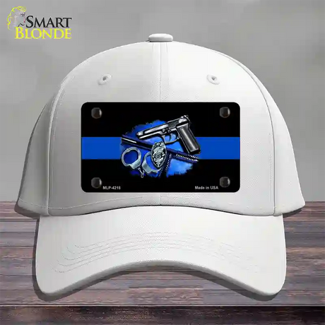 Thin Blue Line Badge Novelty License Plate Hat Cotton / White