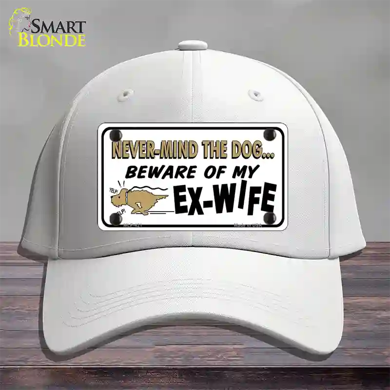 Beware Of My Ex-Wife Novelty License Plate Hat Cotton / White