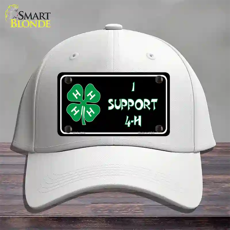 I Support 4-H Novelty License Plate Hat Cotton / White