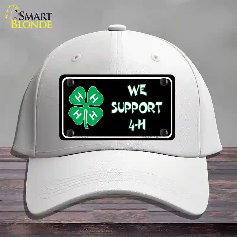 We Support 4-H Novelty License Plate Hat Cotton / White