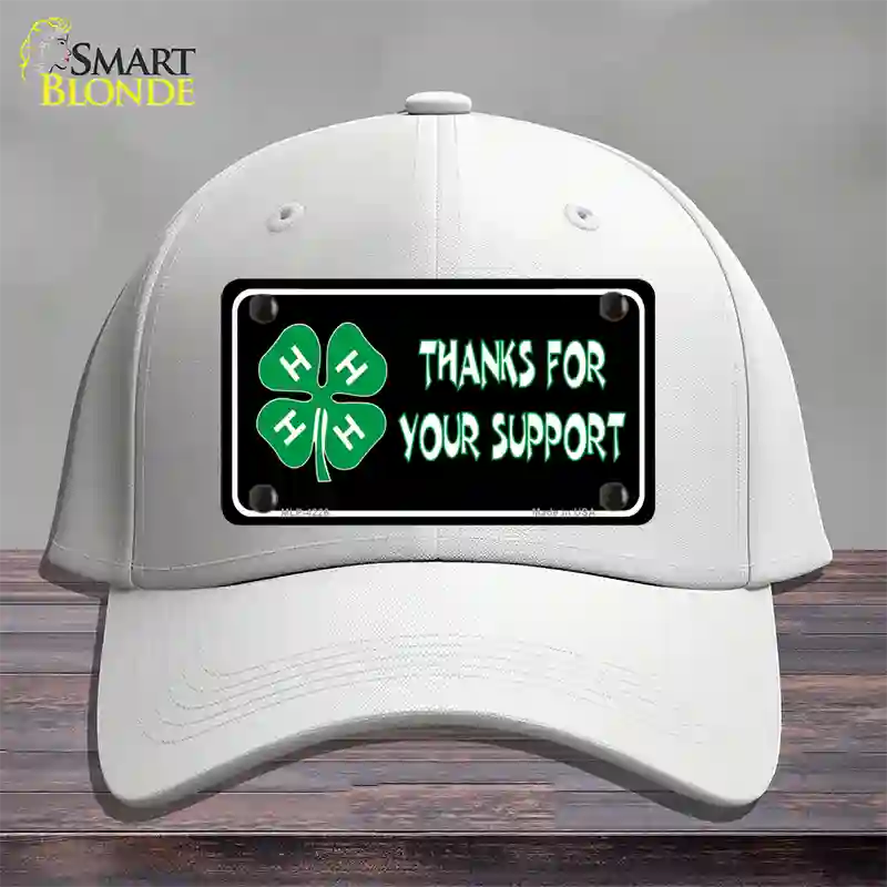 Thanks For Your Support 4-H Novelty License Plate Hat Cotton / White