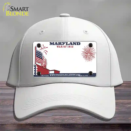 Maryland State Novelty License Plate Hat Cotton / White