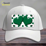 Green White Polka Dot Green Centered Hearts Novelty License Plate Hat Cotton / White