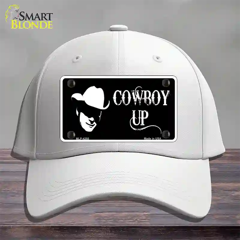 Cowboy Up License Novelty License Plate Hat Cotton / White