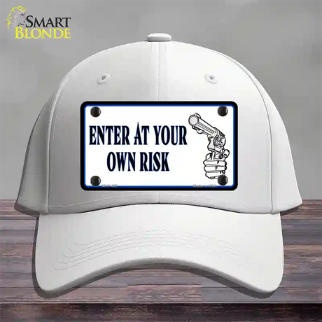 Enter At Own Risk Novelty License Plate Hat Cotton / White