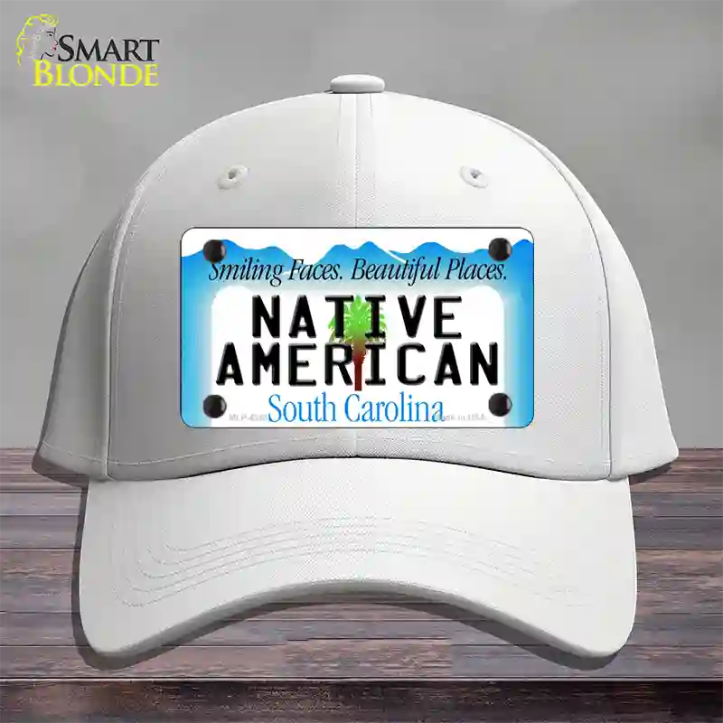 Native American South Carolina Novelty License Plate Hat Cotton / White