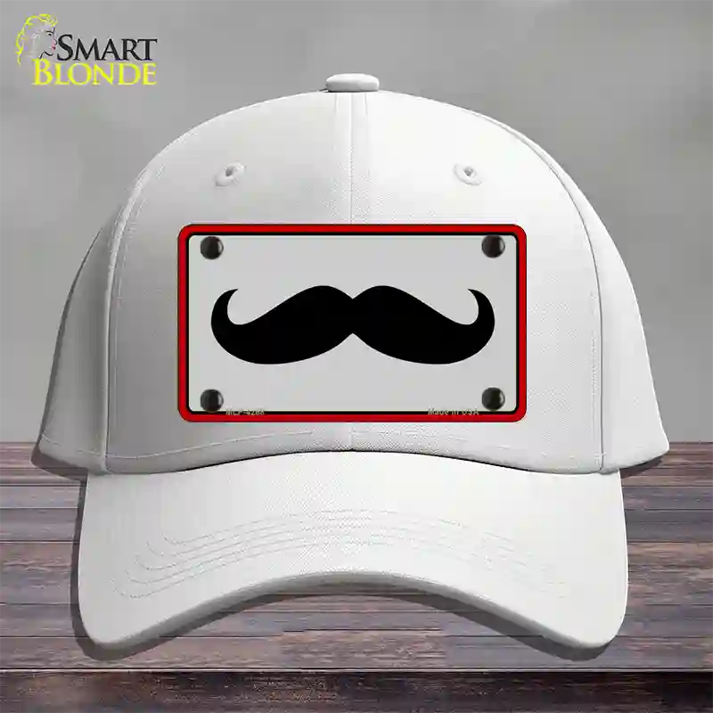 Mustache Novelty License Plate Hat Cotton / White