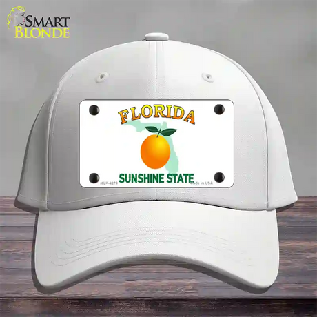 Florida State Novelty License Plate Hat Cotton / White