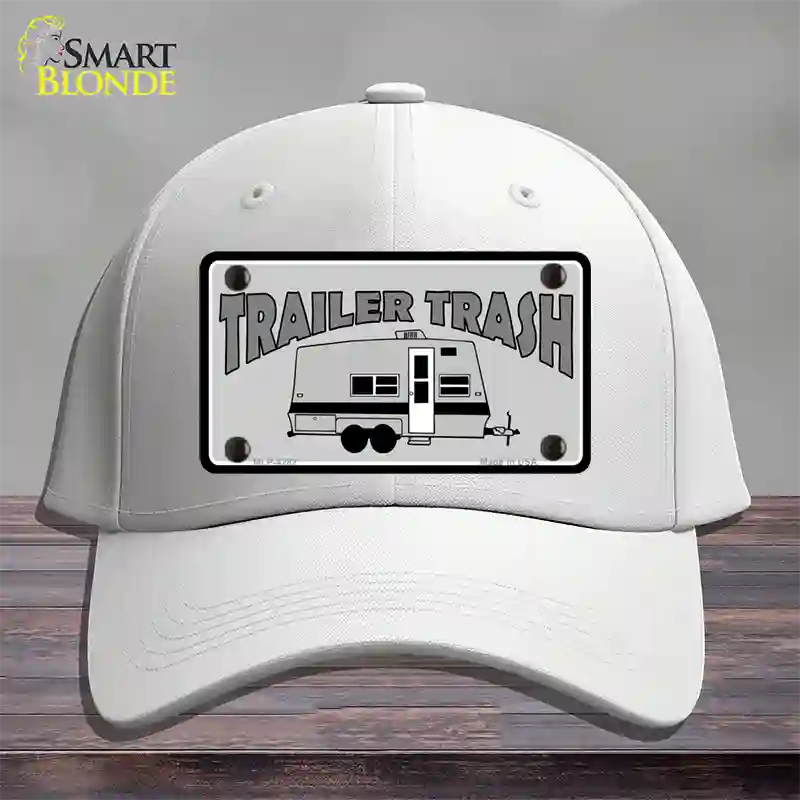 Trailer Trash Novelty License Plate Hat Cotton / White