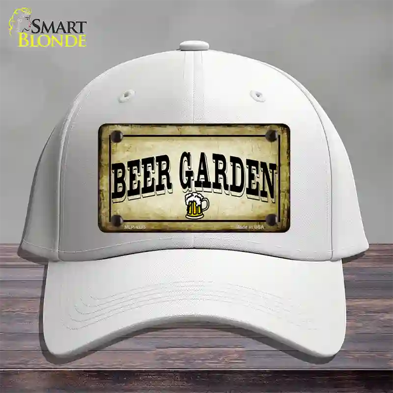 Beer Garden Novelty License Plate Hat Cotton / White