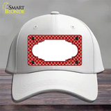 Red White Quatrefoil Center Scallop Novelty License Plate Hat Cotton / White
