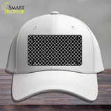 Black White Quatrefoil Novelty License Plate Hat Cotton / White