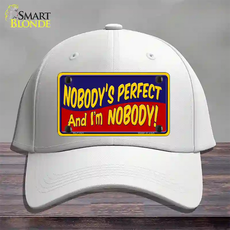 Nobodys Perfect Novelty License Plate Hat Cotton / White