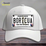 Boricua Puerto Rico Novelty License Plate Hat Cotton / White