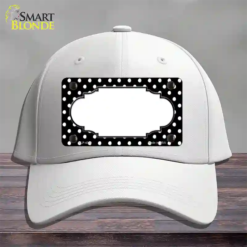 Scallop Black White Polka Dot Novelty License Plate Hat Cotton / White