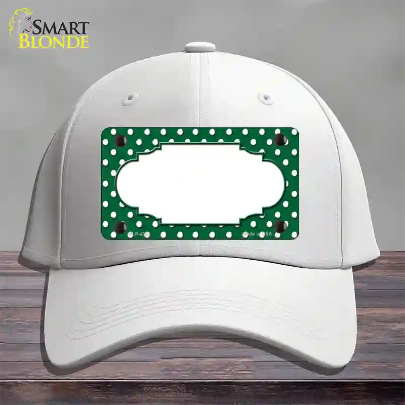 Scallop Green White Polka Dot Novelty License Plate Hat Cotton / White