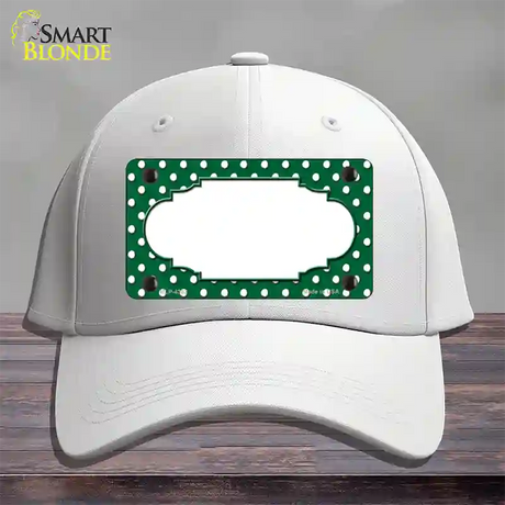 Scallop Green White Polka Dot Novelty License Plate Hat Cotton / White