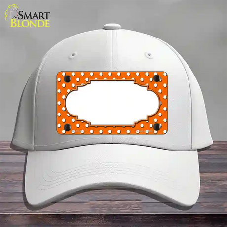 Scallop Orange White Polka Dot Novelty License Plate Hat Cotton / White