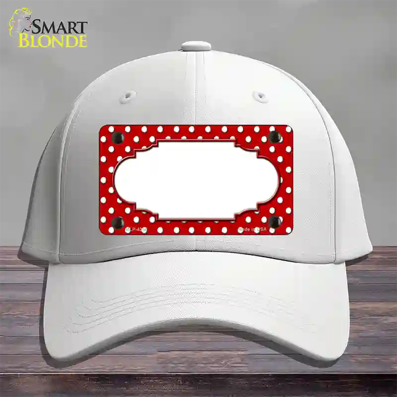 Scallop Red White Polka Dot Novelty License Plate Hat Cotton / White