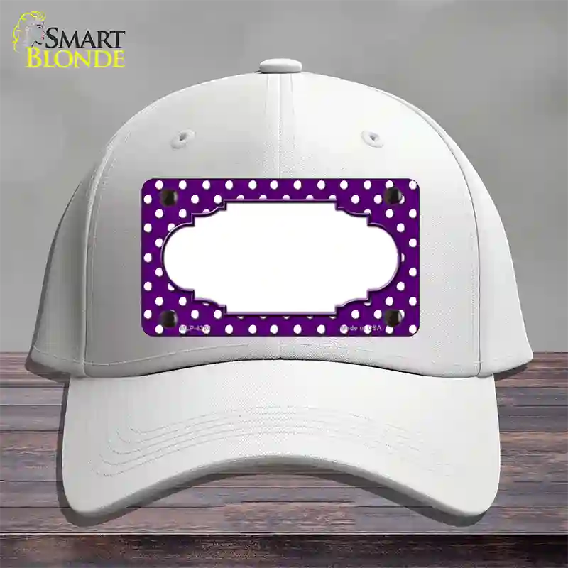 Scallop Purple White Polka Dot Novelty License Plate Hat Cotton / White